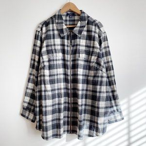 Chaps NWOT Women's Long Sleeve PlaidShirt, Zip Front, Chest Pockets, Sz 2X / 3X